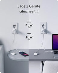Anker USB-C Charger, Compact 65W 2-Port Power Adapter (Free)