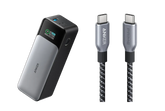 Anker 737 Powerbank (PowerCore 24K) + Anker Prime USB-C auf USB-C Kabel (0.9m, 240W, Upcycled-Flechtdesign)