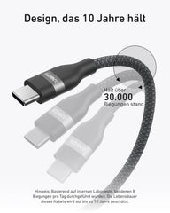 Anker USB-C to USB-C Cable (90cm/180cm, 240W, Upcycled Braided)