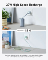 Anker Nano Power Bank with Built-In USB-C Cable, 30W Fast Charging