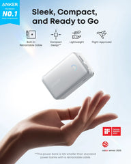 Anker Nano Power Bank 10K with 45W and Built-In Retractable USB-C Cable