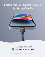 Anker USB-C to Lightning Cable (1.8m, Upcycled Braided Fabric)