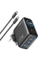 Anker Charger (100W, 3 Ports, Smart Display) with USB-C Cable
