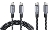 Anker Prime USB-C to USB-C Cable (240W, Upcycled Braided Design, 1.8m) + Anker Prime USB-C to USB-C Cable (240W, Upcycled Braided Design, 0.9m)