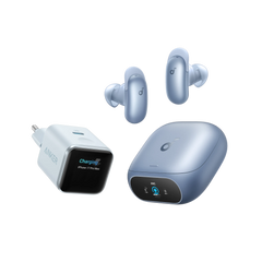Anker Nano Charger (45W, Smart Display) + Liberty 5 Pro | Guinness Record for Clear Calls, 360° ANC 4.0, Dolby Atmos