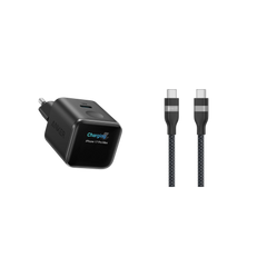 Anker Nano Charger (45W, Smart Display) + Anker USB-C to USB-C Cable (90cm/180cm, 240W, Upcycled Braided)