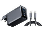 Anker Prime Charger (100W, 3 Ports, GaN) + Anker Prime USB-C to USB-C Cable (240W, Upcycled Braided Design)