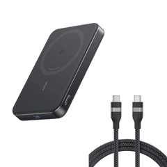 Anker MagGo Power Bank (10K, Slim) with USB-C to USB-C Cable (240W, Upcycled-Braided)