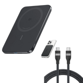 Anker Nano Power Bank (5K, MagGo, Slim) with Anker USB-C to USB-C Cable (240W, Upcycled-Braided)