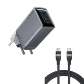 Anker Prime Charger (100W, 3 Ports, GaN) and Anker USB-C to USB-C Cable (240W, Recycled Braided)