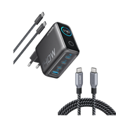 Anker 140W 4-Port USB-C PD 3.1 Laptop Charger with USB-C Cable and Anker Prime 240W Braided Recycled USB-C to USB-C Cable