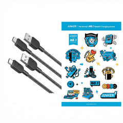 Anker USB-C Cable, 2-Pack 0.9m Nylon Braided Fast Charging Cable + Spring Anker Sticker (Free)