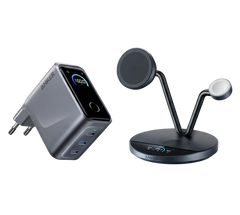 Anker Prime Wireless Charging Station (3-in-1 Stand) + Anker Prime Charger (160W, 3 Ports, GaNPrime)