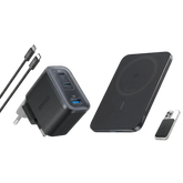Anker Nano Charger (70W, 3 Ports) + Anker Nano Power Bank (5K, Magnetic, Slim)