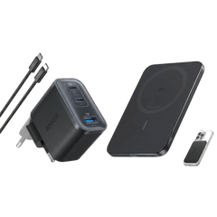 Anker Nano Charger (70W, 3 Ports) + Anker Nano Power Bank (5K, Magnetic, Slim)