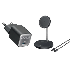 Anker MagGo Wireless Charger (2-in-1 Stand) + Anker Charger (Nano 3, 30W)
