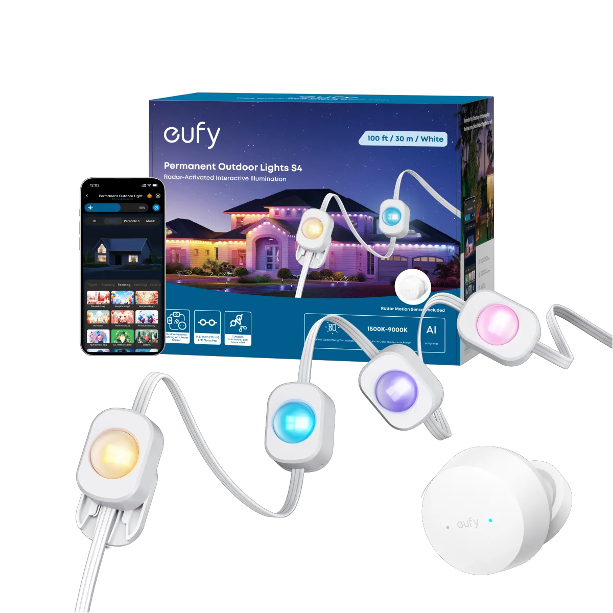 eufy S4 Permanent Outdoor String Lights