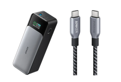 Anker 737 Powerbank (PowerCore 24K) mit USB-C auf USB-C Kabel (0,9m, 240W, Upcycled-Flechtdesign)
