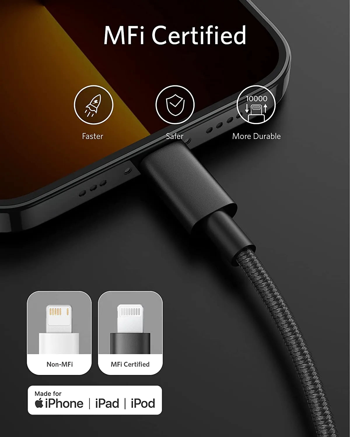 Anker 331 USB-C to Lightning Cable (6ft/10ft Nylon)