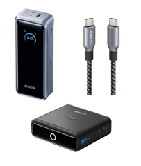Anker Prime Powerbank 26K 300W Bundle mit USB-C Kabel 240W und 100W Ladestation