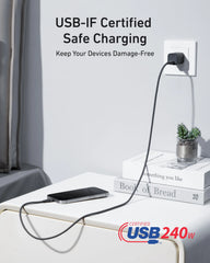 Anker 735 Charger (Nano II 65W) with Anker USB-C to USB-C Cable (240W, Braided Recycled Materials)