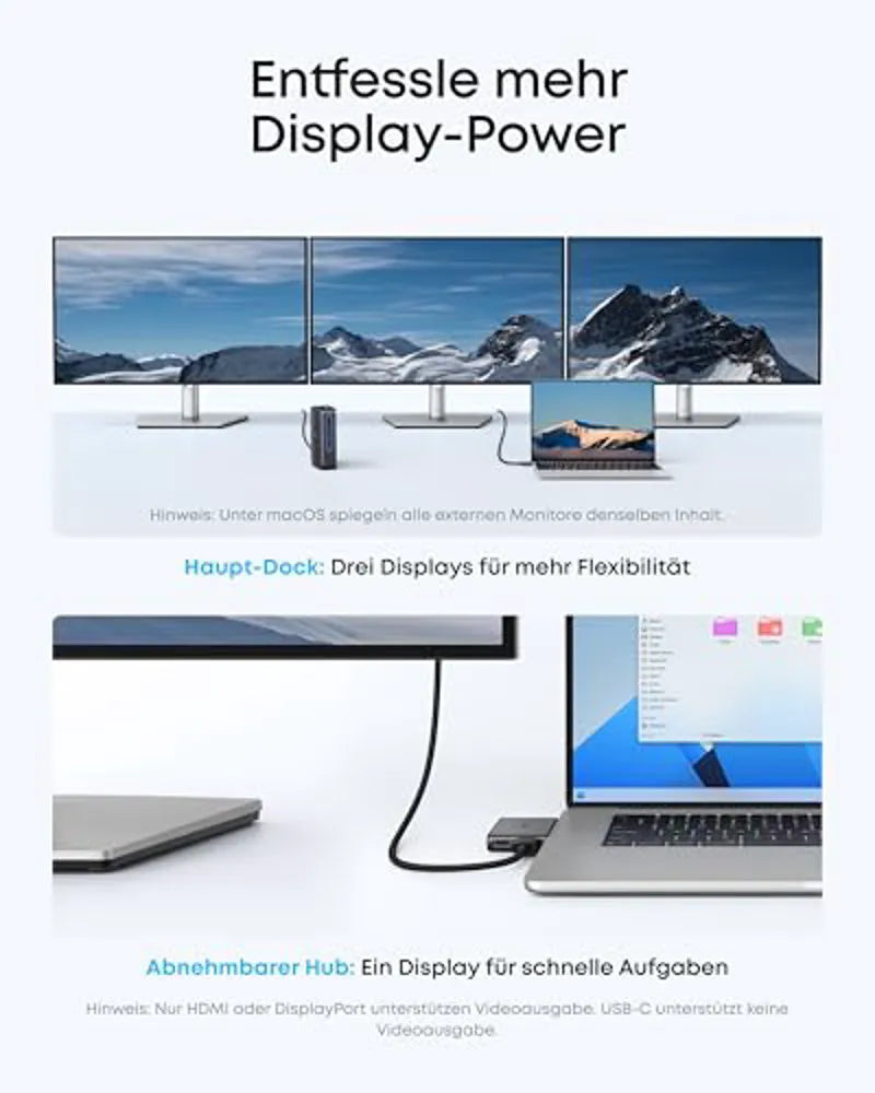 Anker Nano Docking Station (13-in-1, Triple Display, Integrated Detachable Hub)