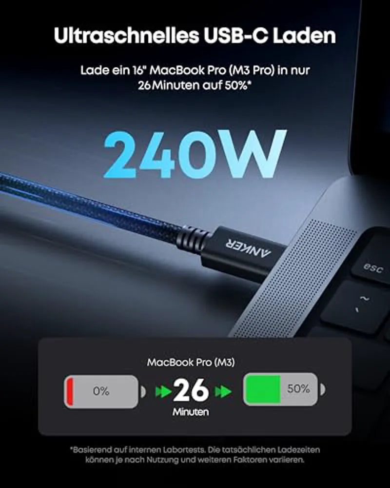 Anker Prime Thunderbolt 5 Cable (100cm, 80Gbps, 240W)