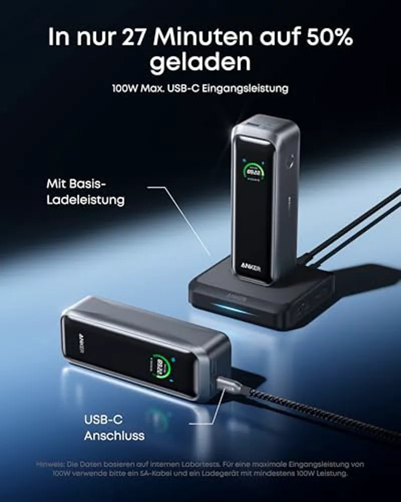Anker Prime Power Bank (20K, 220W) with Charging Base (150W, 3 Ports)