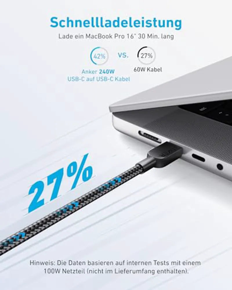 Anker USB-C to USB-C Cable (0.9m, 240W, Braided)