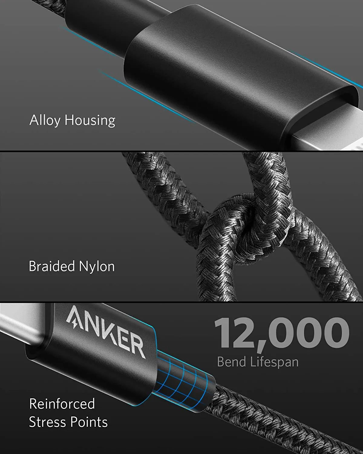 Anker 331 USB-C to Lightning Cable (6ft/10ft Nylon)