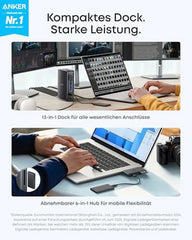 Anker Nano Docking Station (13-in-1, Triple Display, Integrated Detachable Hub)