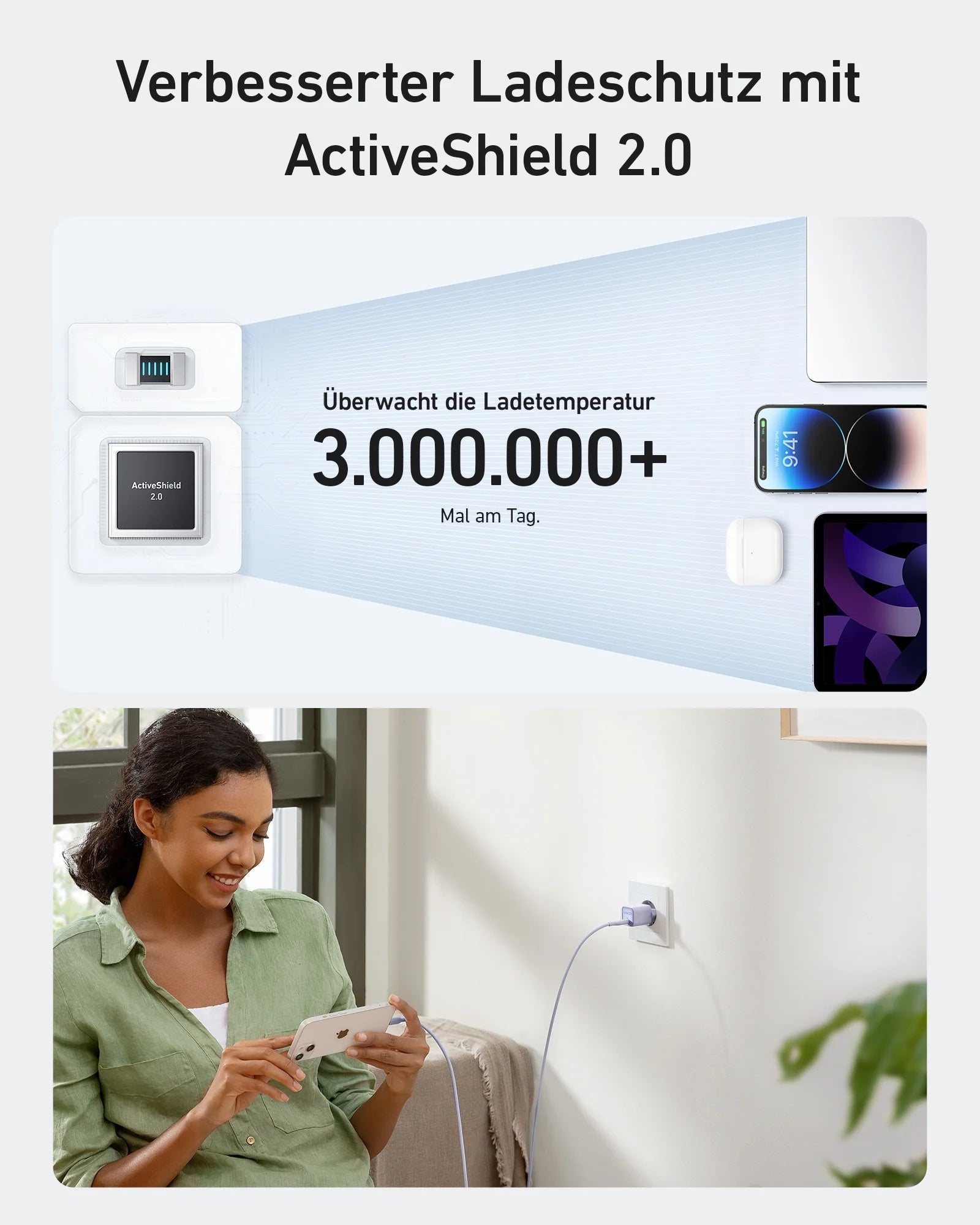 Anker MagGo Wireless Charger (2-in-1 Stand) + Anker Charger (Nano 3, 30W)