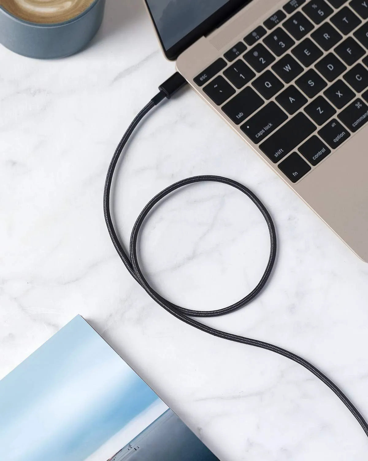 Nylon USB-C to USB-A 2.0 Cable (3ft, 2-Pack, Black)