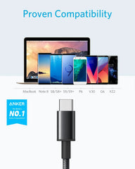 Nylon USB-C to USB-A 2.0 Cable (3ft, 2-Pack, Black)