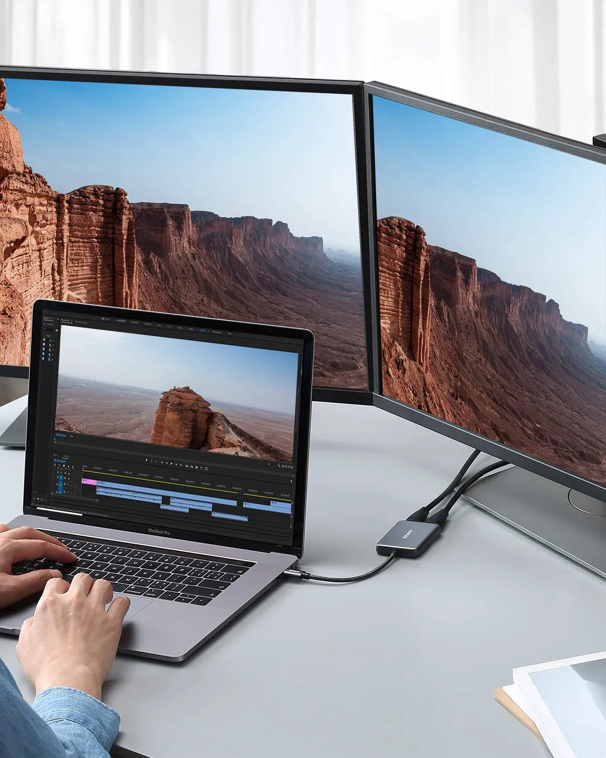PowerExpand USB-C to Dual HDMI Adapter