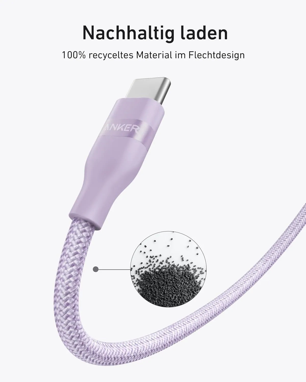 Anker USB-C to USB-C Cable (0.9m/1.8m, 240W, Upcycled Braided)