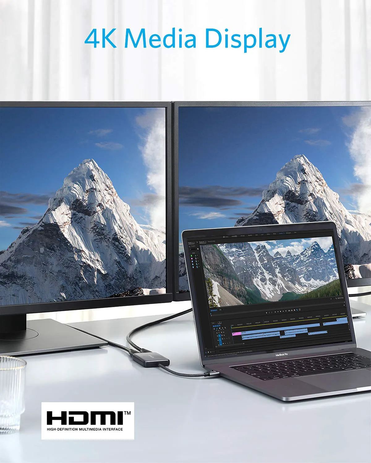 PowerExpand USB-C to Dual HDMI Adapter