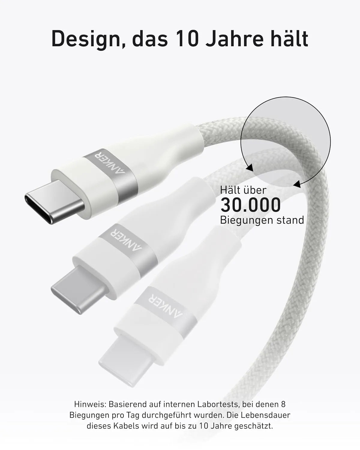 Anker USB-C to USB-C Cable (0.9m/1.8m, 240W, Upcycled Braided)