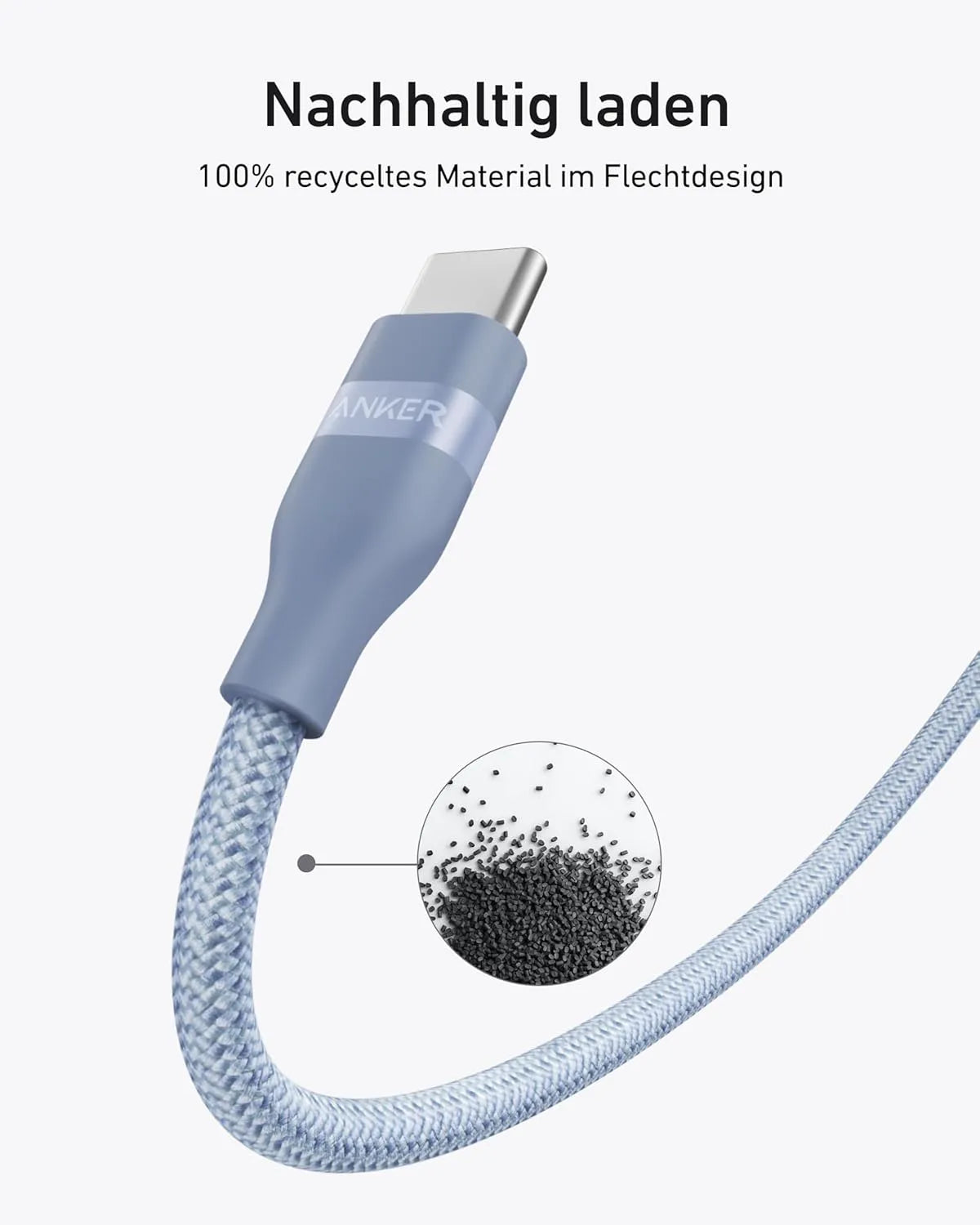 Anker USB-C to USB-C Cable (0.9m/1.8m, 240W, Upcycled Braided)
