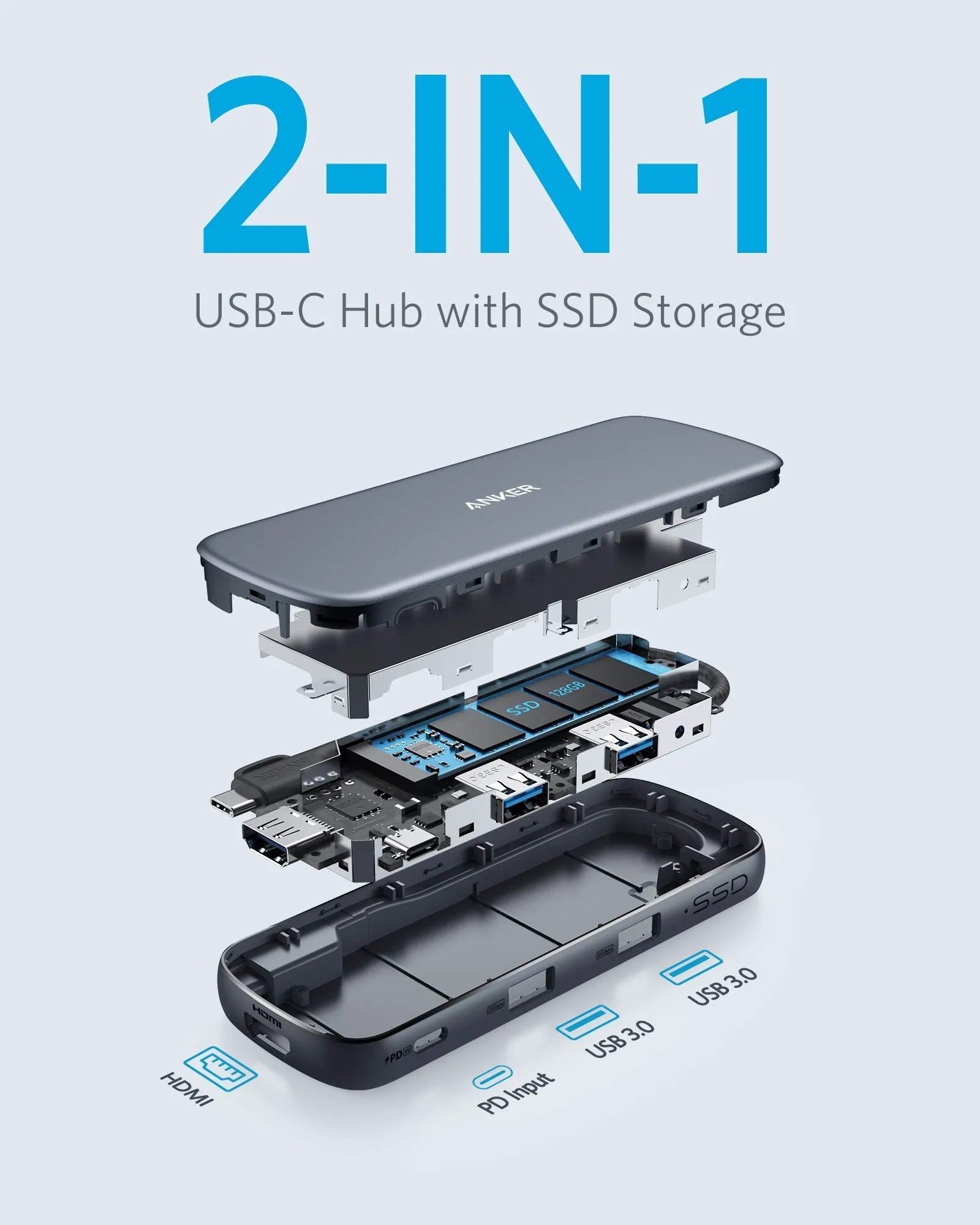 PowerExpand 4-in-1 USB-C Hub with SSD Slot