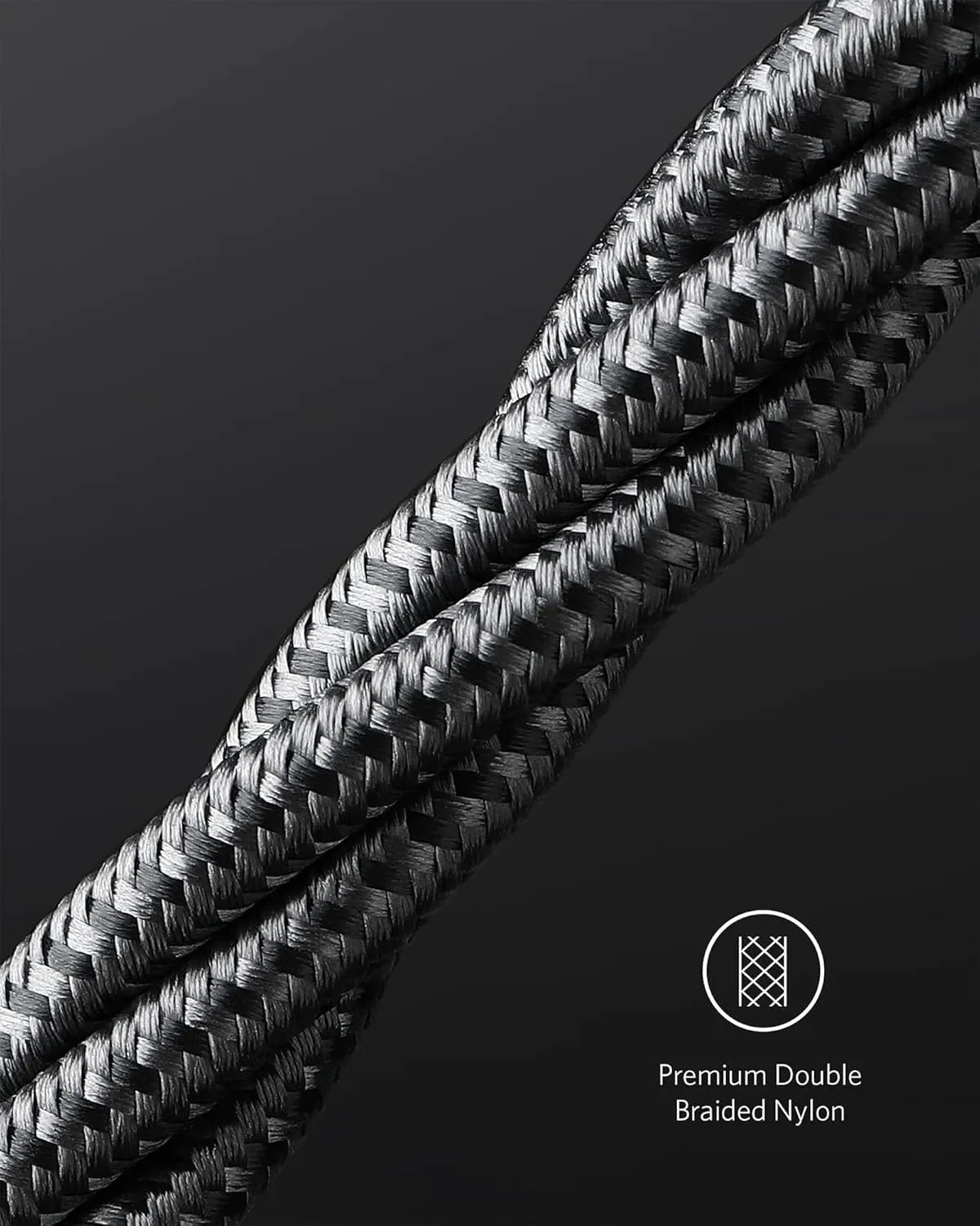 USB-C to USB-C Cable 6ft Braided 100W 2-Pack Black