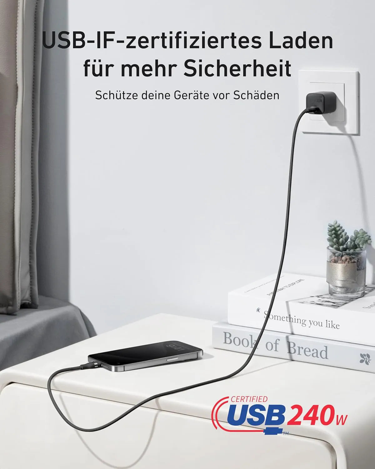 Anker USB-C to USB-C Cable (90cm/180cm, 240W, Upcycled Braided)