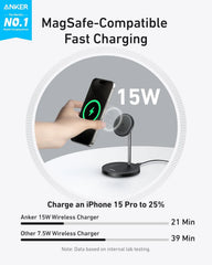 Anker MagGo Wireless Charger (2-in-1 Stand) + Anker Charger (Nano 3, 30W)