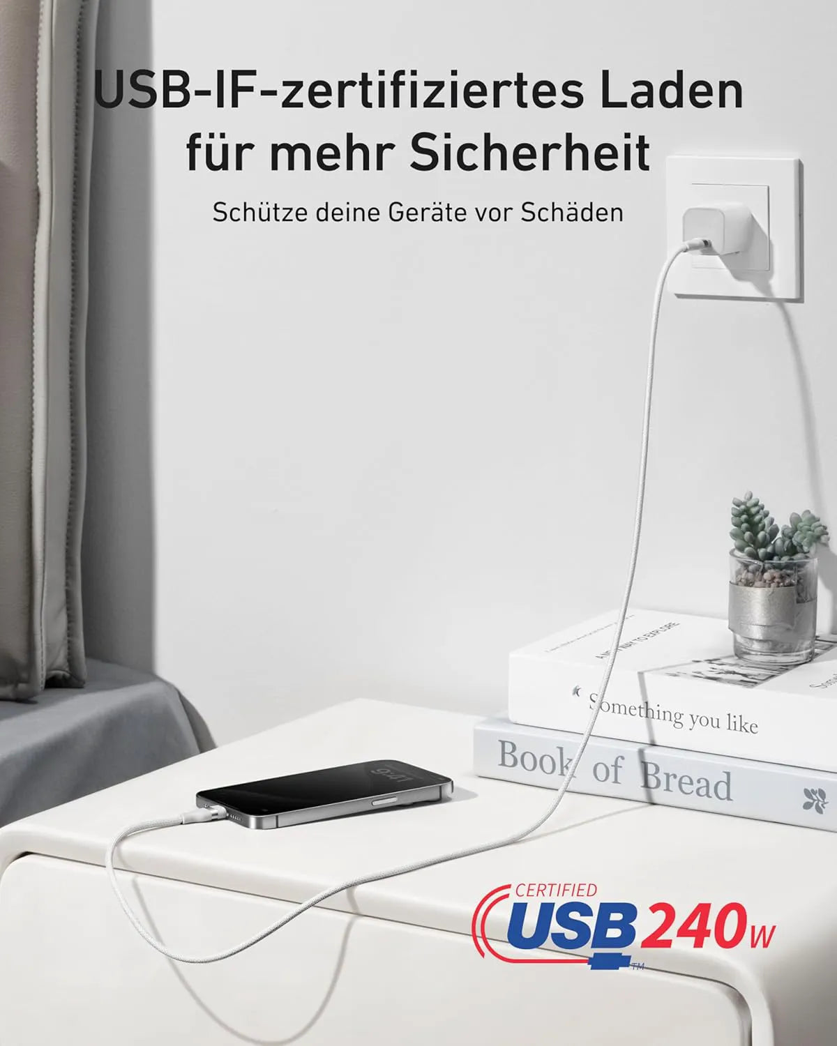 Anker USB-C to USB-C Cable (180cm, 240W, Upcycled Braided) + Anker USB-C to USB-C Cable (90cm, 240W, Upcycled Braided)