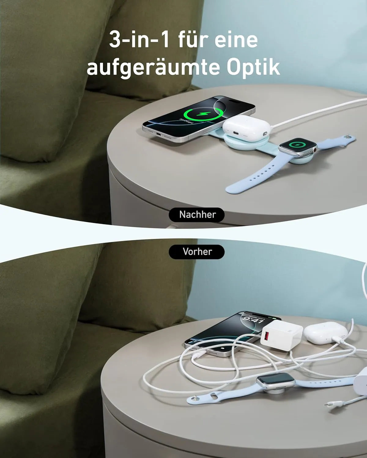 Anker MagGo Wireless Charging Station (3-in-1, Foldable Charging Pad)