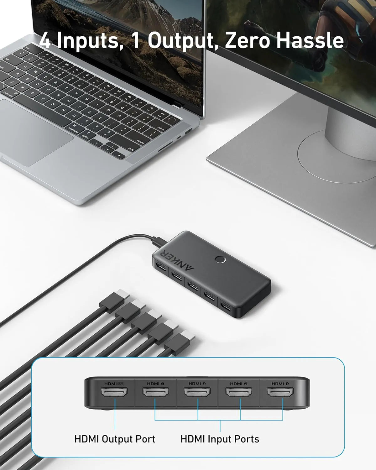 Anker 4-in-1 HDMI Switch with 4K Support