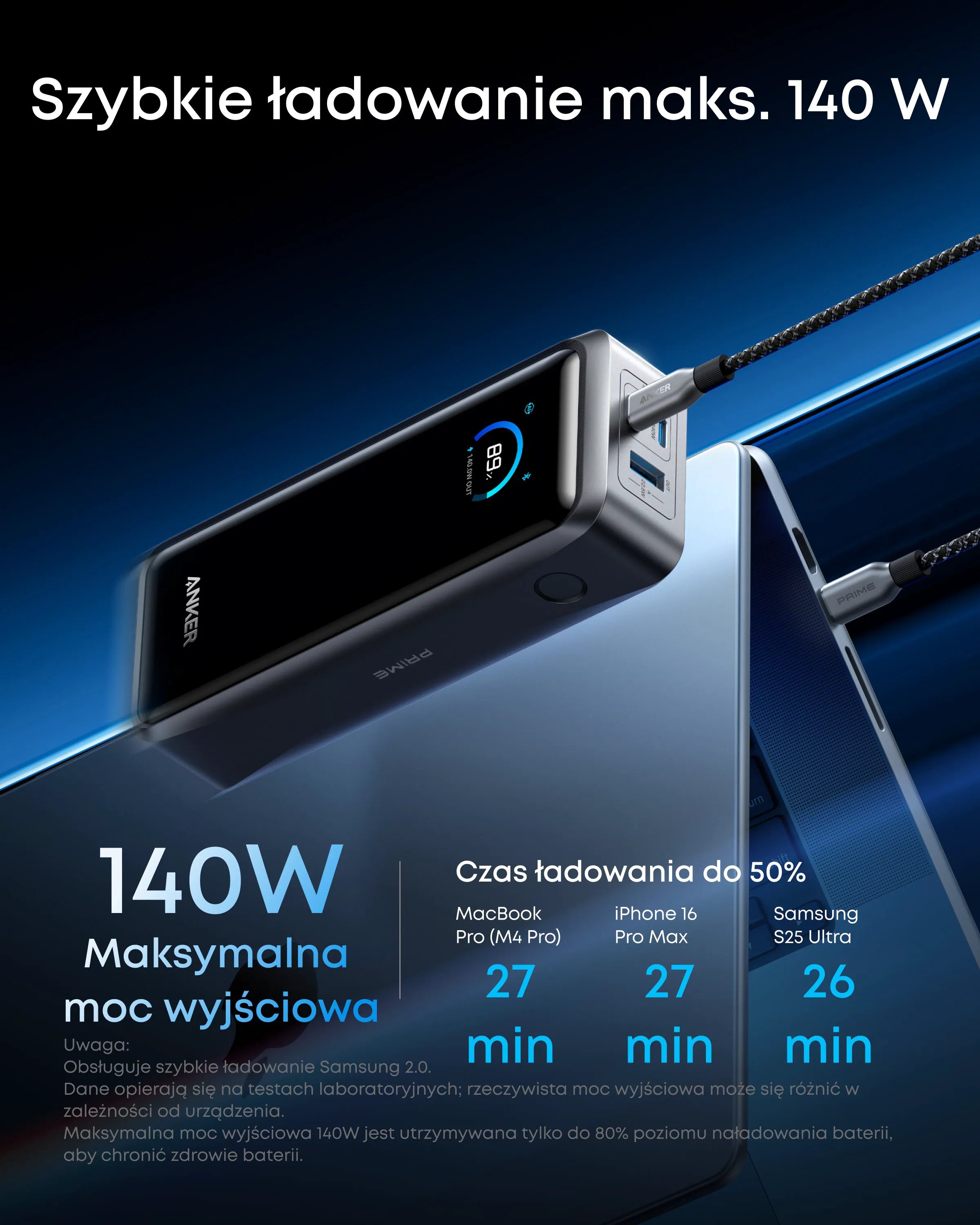 Anker Prime Power Bank (26,000mAh, 300W) and Anker Prime Charger (250W, 6-Port, GaNPrime)