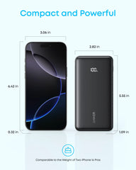 Anker Zolo 20K Power Bank with 22.5W Fast Charging and Built-In USB-C Cable