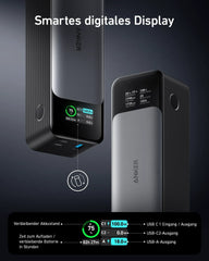 Anker 737 Powerbank (PowerCore 24K) mit USB-C auf USB-C Kabel (0,9m, 240W, Upcycled-Flechtdesign)