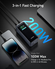 Anker Prime Power Bank 20,000mAh (200W) + Anker Nano Charger (45W) with USB-C to USB-C Cable